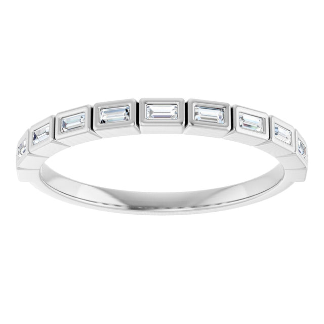 Platinum Straight Baguette Lab-Grown Diamond Bezel-Set Anniversary Band – 1/6–3/4 CTW - view 3