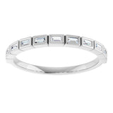 Platinum Straight Baguette Natural Diamond Bezel-Set Anniversary Band – 1/6–3/4 CTW - view 3
