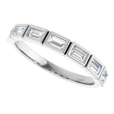 14K Gold Straight Baguette Lab-Grown Diamond Bezel-Set Anniversary Band – 1/6–3/8 CTW - White Gold - view 5