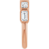 10K Gold Emerald Natural Diamond Bezel-Set Anniversary Band – 1 3/4 CTW - Rose Gold - view 4