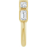 10K Gold Emerald Lab-Grown Diamond Bezel-Set Anniversary Band – 1 5/8 CTW - Yellow Gold - view 4