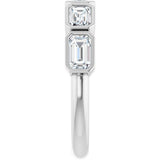 10K Gold Emerald Lab-Grown Diamond Bezel-Set Anniversary Band – 1 5/8 CTW - White Gold - view 4