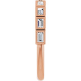 10K Gold Straight Baguette Natural Diamond Bezel-Set Anniversary Band – 1/6–3/8 CTW - Rose Gold - view 4
