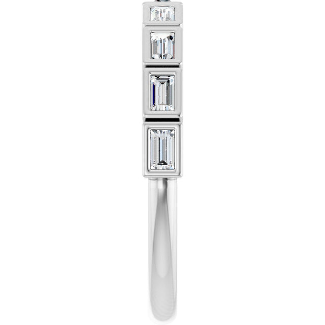 Platinum Straight Baguette Natural Diamond Bezel-Set Anniversary Band – 1/6–3/4 CTW - view 4