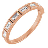 10K Gold Straight Baguette Lab-Grown Diamond Bezel-Set Anniversary Band – 1/6–3/8 CTW - Rose Gold