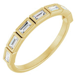 10K Gold Straight Baguette Natural Diamond Bezel-Set Anniversary Band – 1/6–3/8 CTW - Yellow Gold
