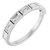 10K Gold Straight Baguette Lab-Grown Diamond Bezel-Set Anniversary Band – 1/6–3/8 CTW - White Gold