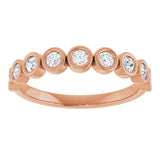10K Gold Round Lab-Grown Diamond Bezel-Set Anniversary Band – 1/4–7/8 CTW - Rose Gold - view 3