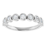 Platinum Round Lab-Grown Diamond Bezel-Set Anniversary Band – .08–1 1/3 CTW - view 3
