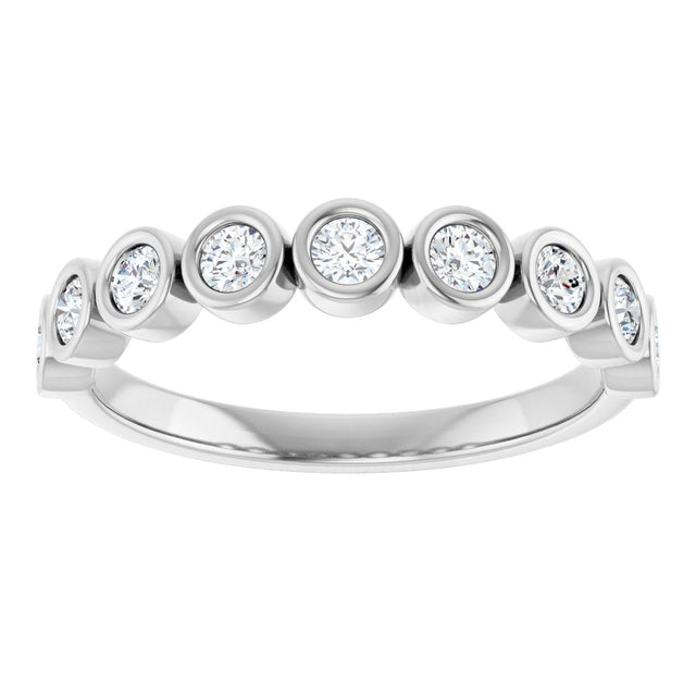 Platinum Round Lab-Grown Diamond Bezel-Set Anniversary Band – .08–1 1/3 CTW - view 3