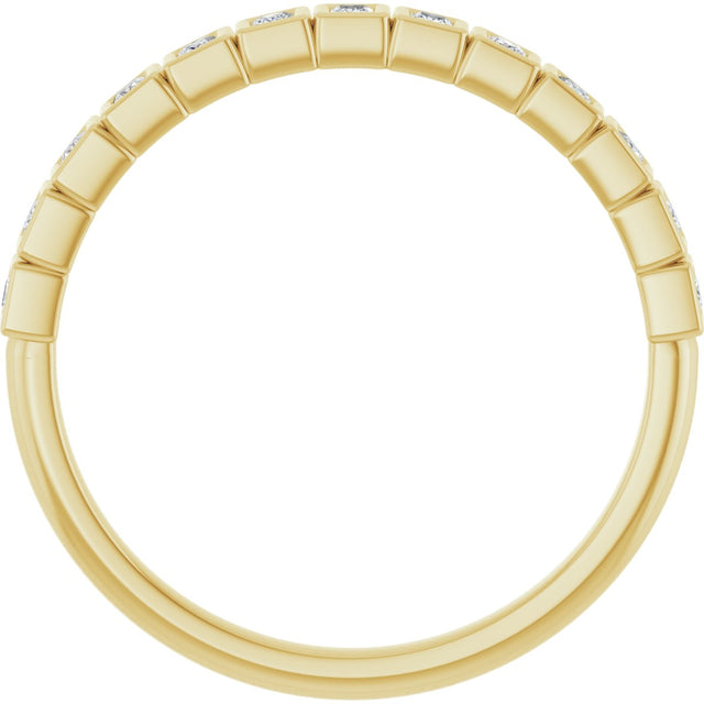 10K Gold Square Lab-Grown Diamond Bezel-Set Anniversary Band – 1/5–5/8 CTW - Yellow Gold - view 2
