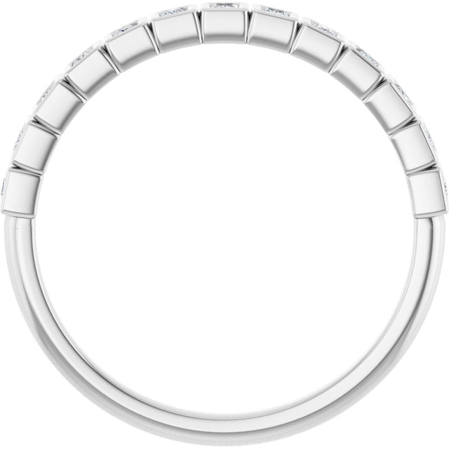 Platinum Round Lab-Grown Diamond Bezel-Set Anniversary Band – .08–1 1/3 CTW - view 2
