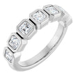 Platinum Asscher Lab-Grown Diamond Bezel-Set Anniversary Band – 3x3 mm Stones