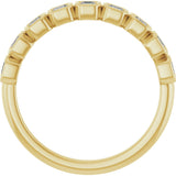 14K Gold Asscher Lab-Grown Diamond Bezel-Set Anniversary Band – 2x2 mm Stones - Yellow Gold - view 2