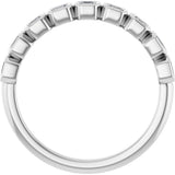 Platinum Asscher Lab-Grown Diamond Bezel-Set Anniversary Band – 2x2 mm Stones - view 2