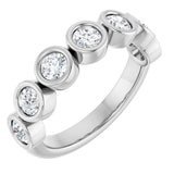 10K Gold Round Lab-Grown Diamond Bezel-Set Anniversary Band – 1–1 1/3 CTW - White Gold