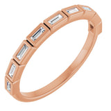 10K Gold Straight Baguette Lab-Grown Diamond Bezel-Set Anniversary Band – 1/6–3/8 CTW - Rose Gold