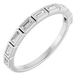Platinum Straight Baguette Natural Diamond Bezel-Set Anniversary Band – 1/6–3/4 CTW