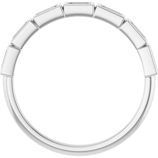 10K Gold Straight Baguette Lab-Grown Diamond Bezel-Set Anniversary Band – 1/6–3/8 CTW - White Gold - view 2