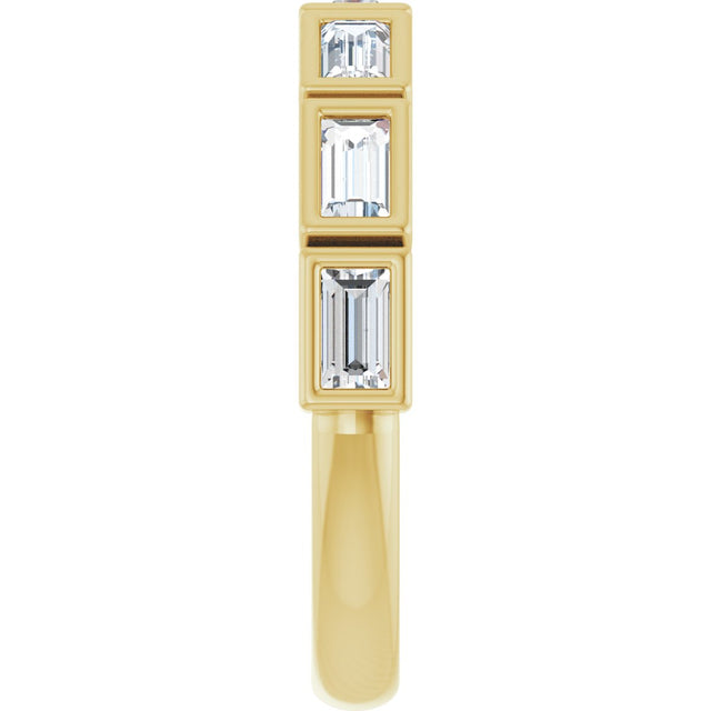 10K Gold Straight Baguette Lab-Grown Diamond Bezel-Set Anniversary Band – 1/2–3/4 CTW - Yellow Gold - view 4