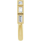 10K Gold Straight Baguette Natural Diamond Bezel-Set Anniversary Band – 1/2–3/4 CTW - Yellow Gold - view 4