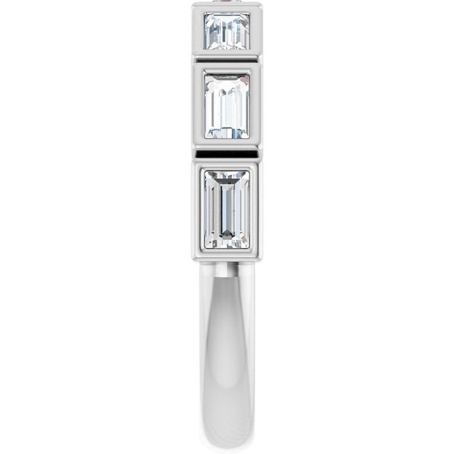 Platinum Straight Baguette Lab-Grown Diamond Bezel-Set Anniversary Band – 1/6–3/4 CTW - view 4