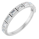 10K Gold Straight Baguette Natural Diamond Bezel-Set Anniversary Band – 1/6–3/8 CTW - White Gold