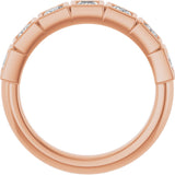 10K Gold Square Lab-Grown Diamond Bezel-Set Anniversary Band – 3/4–2 CTW - Rose Gold - view 2