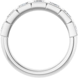 Platinum Square Lab-Grown Diamond Bezel-Set Anniversary Band – 1/2–2 3/4 CTW - view 2