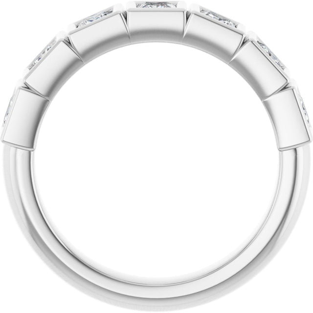 Platinum Round Natural Diamond Bezel-Set Anniversary Band – .07–1 1/2 CTW - view 2