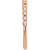 10K Gold Round Natural Diamond Bezel-Set Anniversary Band – .07–1/5 CTW - Rose Gold - view 4