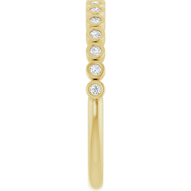 10K Gold Round Lab-Grown Diamond Bezel-Set Anniversary Band – .08–1/5 CTW - Yellow Gold - view 4