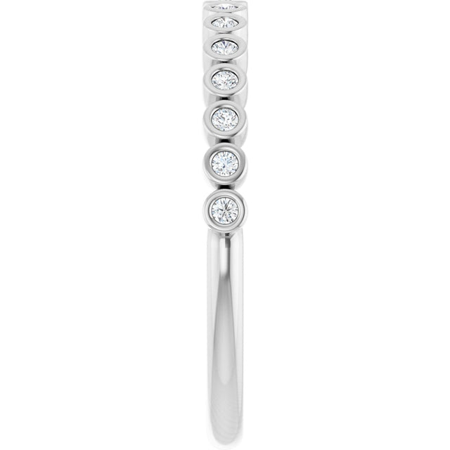 Platinum Round Lab-Grown Diamond Bezel-Set Anniversary Band – .08–1 1/3 CTW - view 4