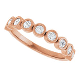 10K Gold Round Lab-Grown Diamond Bezel-Set Anniversary Band – 1/4–7/8 CTW - Rose Gold - view 5