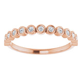 10K Gold Round Lab-Grown Diamond Bezel-Set Anniversary Band – .08–1/5 CTW - Rose Gold - view 5