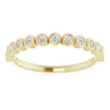 10K Gold Round Natural Diamond Bezel-Set Anniversary Band – .07–1/5 CTW - Yellow Gold - view 5