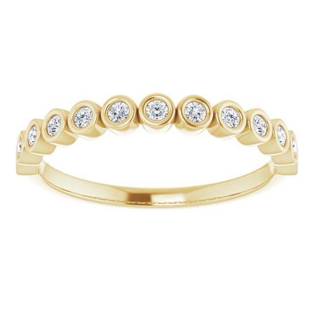 10K Gold Round Natural Diamond Bezel-Set Anniversary Band – .07–1/5 CTW - Yellow Gold - view 5