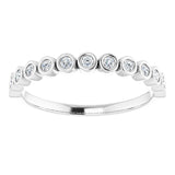 10K Gold Round Lab-Grown Diamond Bezel-Set Anniversary Band – .08–1/5 CTW - White Gold - view 5