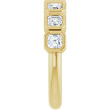 14K Gold Asscher Lab-Grown Diamond Bezel-Set Anniversary Band – 3x3 mm Stones - Yellow Gold - view 4