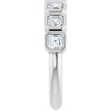Platinum Asscher Lab-Grown Diamond Bezel-Set Anniversary Band – 3x3 mm Stones - view 4