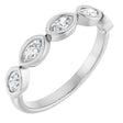Platinum Marquise Natural Diamond Bezel-Set Anniversary Band – 1/3–5/8 CTW