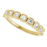14K Gold Asscher Lab-Grown Diamond Bezel-Set Anniversary Band – 2x2 mm Stones - Yellow Gold - view 5