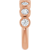 10K Gold Round Natural Diamond Bezel-Set Anniversary Band – 1–1 1/2 CTW - Rose Gold - view 4