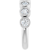 10K Gold Round Lab-Grown Diamond Bezel-Set Anniversary Band – 1–1 1/3 CTW - White Gold - view 4