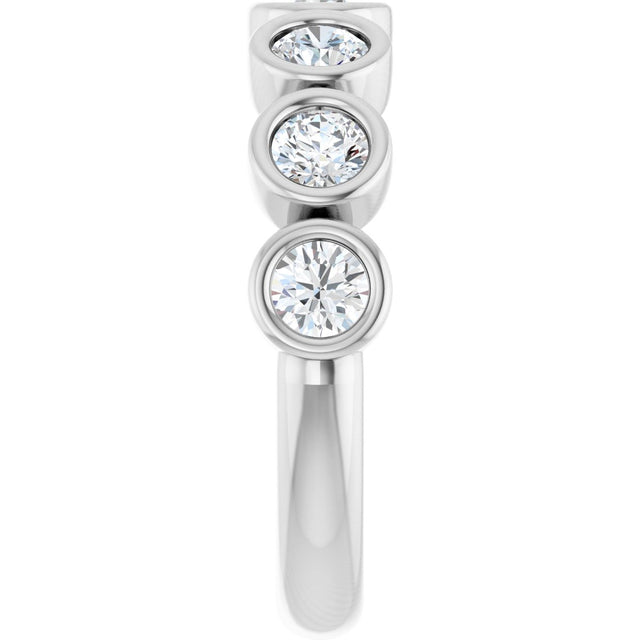 Platinum Round Lab-Grown Diamond Bezel-Set Anniversary Band – .08–1 1/3 CTW - view 4