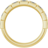 14K Gold Square Natural Diamond Bezel-Set Anniversary Band – 1/6–3/4 CTW - Yellow Gold - view 2