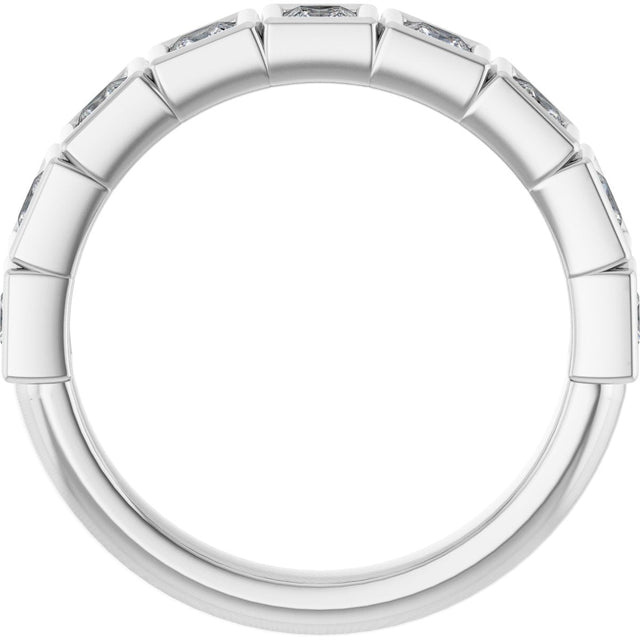 Platinum Square Lab-Grown Diamond Bezel-Set Anniversary Band – 1/2–2 3/4 CTW - view 2