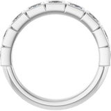 Platinum Square Natural Diamond Bezel-Set Anniversary Band – 1/6–2 3/4 CTW - view 2