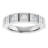 Platinum Square Natural Diamond Bezel-Set Anniversary Band – 1/6–2 3/4 CTW - view 3