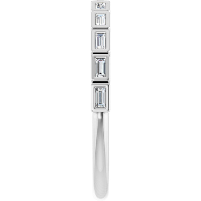 Platinum Straight Baguette Natural Diamond Bezel-Set Anniversary Band – 1/6–3/4 CTW - view 4